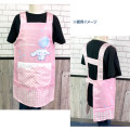 Japan Sanrio Children's Apron - Cinnamoroll / Gingham Pink H130cm - 3