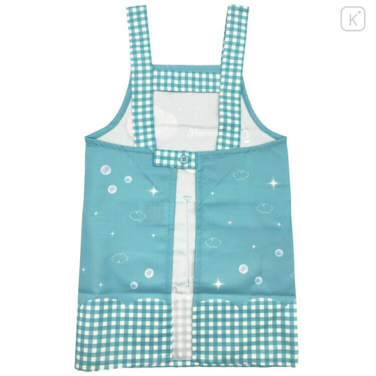 Japan Sanrio Children's Apron - Cinnamoroll / Gingham Green Blue H110cm - 2