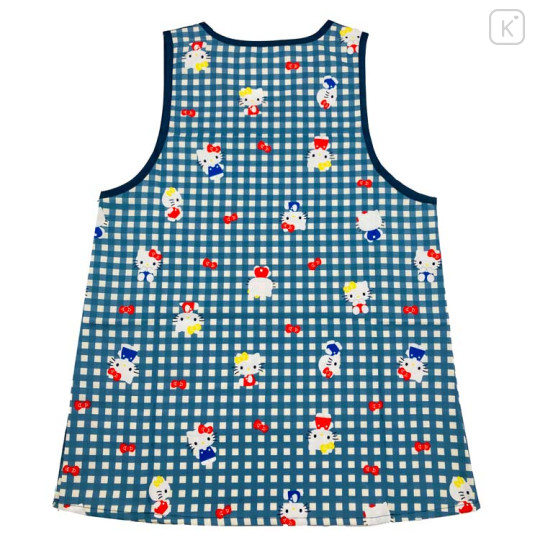 Japan Sanrio Apron - Hello Kitty / Gingham Navy M-L - 2