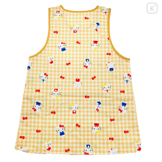 Japan Sanrio Apron - Hello Kitty / Gingham Orange Yellow M-L - 2