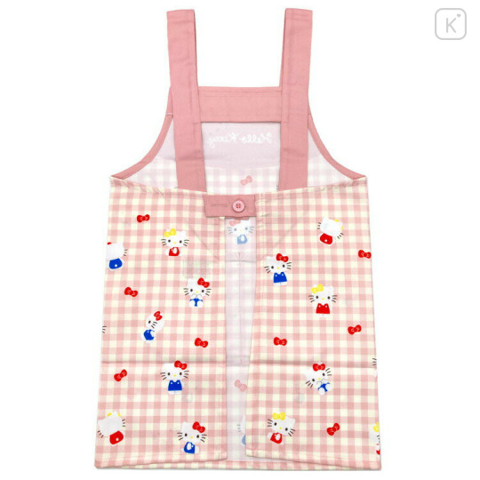 Japan Sanrio Children's Apron - Hello Kitty / Gingham Pink H130cm - 2