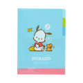 Japan Sanrio 3 Pockets A5 Clear File - Pochacco / Retro - 1