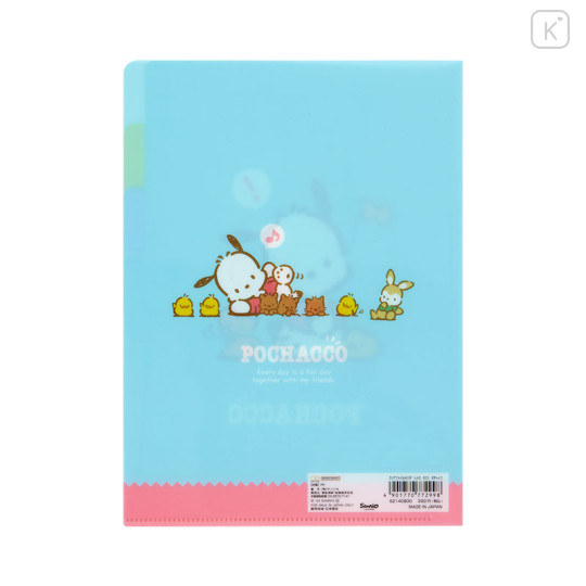 Japan Sanrio 3 Pockets A5 Clear File - Pochacco / Retro - 2