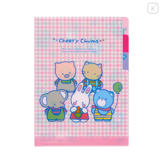 Japan Sanrio 3 Pockets A5 Clear File - Cheery Chums / Retro - 1