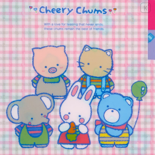 Japan Sanrio 3 Pockets A5 Clear File - Cheery Chums / Retro - 3