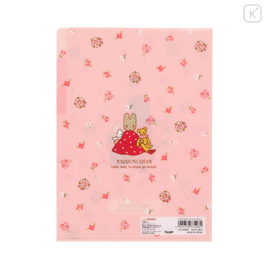 Japan Sanrio 3 Pockets A5 Clear File - Marron Cream / Retro - 2