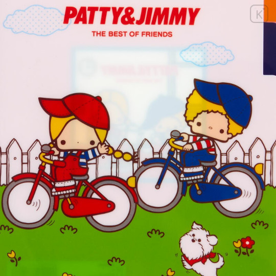 Japan Sanrio 3 Pockets A5 Clear File - Patty & Jimmy / Retro - 3