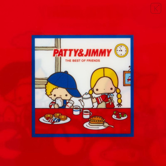 Japan Sanrio 3 Pockets A5 Clear File - Patty & Jimmy / Retro - 4