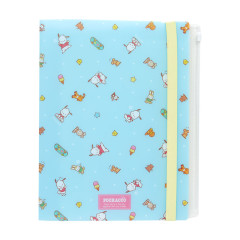 Japan Sanrio 5 Pockets A4 Clear File with Rubber Band - Pochacco / Retro