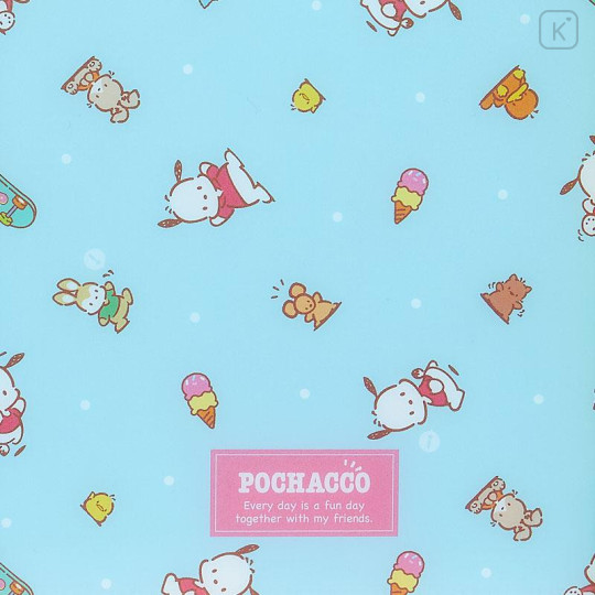 Japan Sanrio 5 Pockets A4 Clear File with Rubber Band - Pochacco / Retro - 4