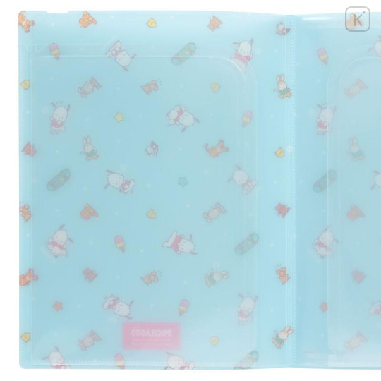 Japan Sanrio 5 Pockets A4 Clear File with Rubber Band - Pochacco / Retro - 5