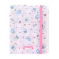 Japan Sanrio 5 Pockets A4 Clear File with Rubber Band - Cheery Chums / Retro