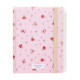 Japan Sanrio 5 Pockets A4 Clear File with Rubber Band - Marron Cream : Retro
