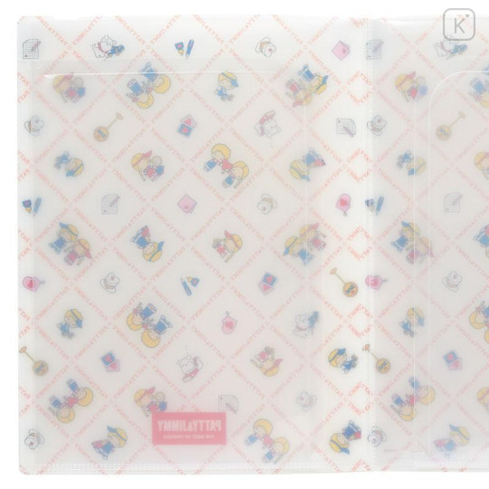 Japan Sanrio 5 Pockets A4 Clear File with Rubber Band - Patty & Jimmy / Retro - 5