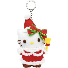 Japan Sanrio Keychain Plush Sewing Kit - Hello Kitty / Christmas