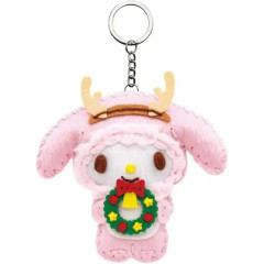 Japan Sanrio Keychain Plush Sewing Kit - My Melody / Christmas