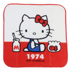 Japan Sanrio Mini Towel Handkerchief - Hello Kitty / Hello Kitty 50th Anniversary 1974