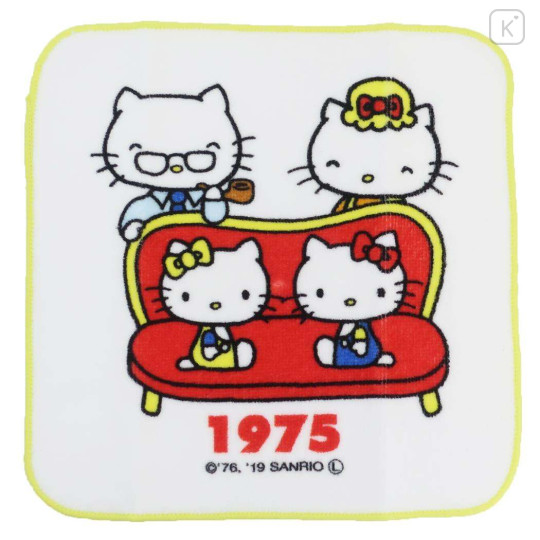 Japan Sanrio Mini Towel Handkerchief - Hello Kitty / Hello Kitty 50th Anniversary 1975 - 1