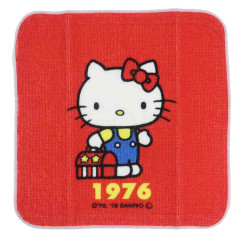 Japan Sanrio Mini Towel Handkerchief - Hello Kitty / Hello Kitty 50th Anniversary 1976