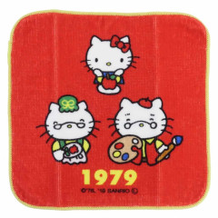 Japan Sanrio Mini Towel Handkerchief - Hello Kitty / Hello Kitty 50th Anniversary 1979