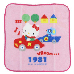 Japan Sanrio Mini Towel Handkerchief - Hello Kitty / Hello Kitty 50th Anniversary 1981