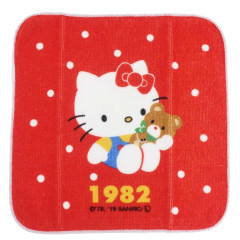 Japan Sanrio Mini Towel Handkerchief - Hello Kitty / Hello Kitty 50th Anniversary 1982