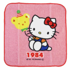 Japan Sanrio Mini Towel Handkerchief - Hello Kitty / Hello Kitty 50th Anniversary 1984