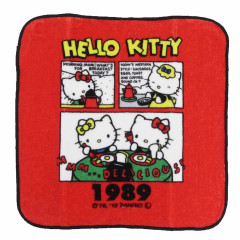 Japan Sanrio Mini Towel Handkerchief - Hello Kitty / Hello Kitty 50th Anniversary 1989