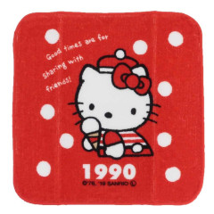 Japan Sanrio Mini Towel Handkerchief - Hello Kitty / Hello Kitty 50th Anniversary 1990