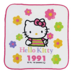 Japan Sanrio Mini Towel Handkerchief - Hello Kitty / Hello Kitty 50th Anniversary 1991