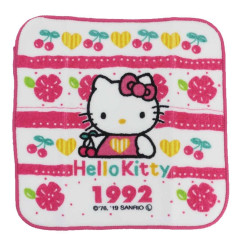 Japan Sanrio Mini Towel Handkerchief - Hello Kitty / Hello Kitty 50th Anniversary 1992