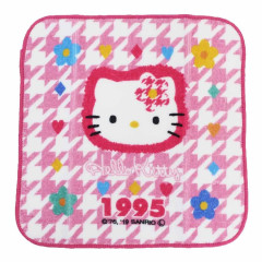 Japan Sanrio Mini Towel Handkerchief - Hello Kitty / Hello Kitty 50th Anniversary 1995