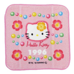 Japan Sanrio Mini Towel Handkerchief - Hello Kitty / Hello Kitty 50th Anniversary 1996