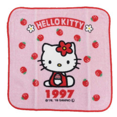 Japan Sanrio Mini Towel Handkerchief - Hello Kitty / Hello Kitty 50th Anniversary 1997