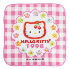 Japan Sanrio Mini Towel Handkerchief - Hello Kitty / Hello Kitty 50th Anniversary 1998