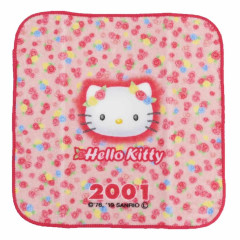 Japan Sanrio Mini Towel Handkerchief - Hello Kitty / Hello Kitty 50th Anniversary 2001