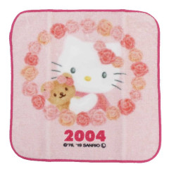 Japan Sanrio Mini Towel Handkerchief - Hello Kitty / Hello Kitty 50th Anniversary 2004