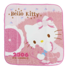 Japan Sanrio Mini Towel Handkerchief - Hello Kitty / Hello Kitty 50th Anniversary 2006