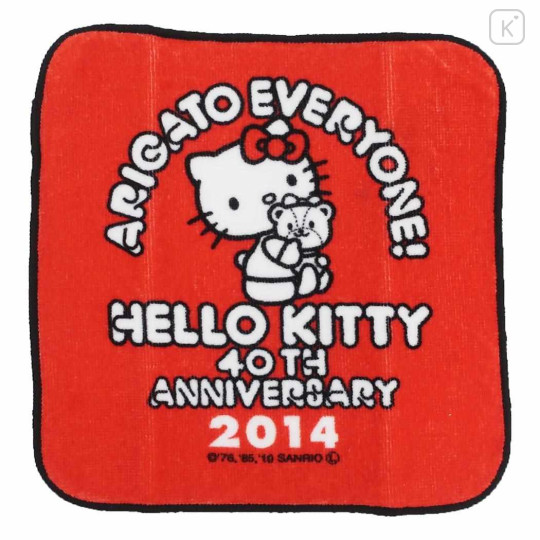 Japan Sanrio Mini Towel Handkerchief - Hello Kitty / Hello Kitty 50th Anniversary 2014 - 1