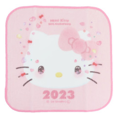 Japan Sanrio Mini Towel Handkerchief - Hello Kitty / Hello Kitty 50th Anniversary 2023