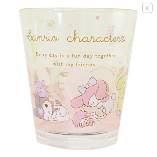 Japan Sanrio Clear Tumbler - Characters / Daze Chill Time Yellow - 1