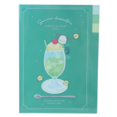 Japan Sanrio 3 Pockets A4 Index File - Pochacco / Sky Drink