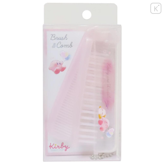 Japan Kirby Folding Compact Comb & Brush - Kirby / Starry Dream Pink - 1