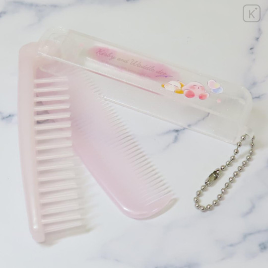 Japan Kirby Folding Compact Comb & Brush - Kirby / Starry Dream Pink - 3