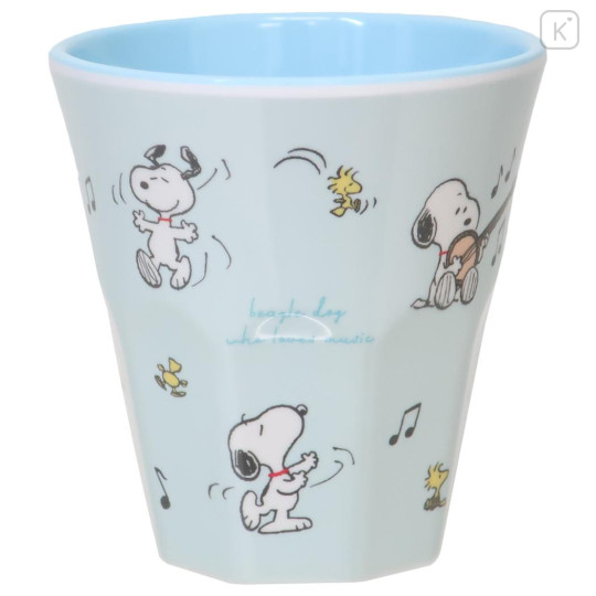 Japan Peanuts Melamine Tumbler - Snoppy / Music Light Blue - 1