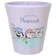 Japan Peanuts Melamine Tumbler - Snoppy / Good Night Brothers Light Purple