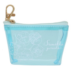 Japan San-X Clear Triangular Mini Pouch - Sumikko Gurashi / Overnight Party Blue