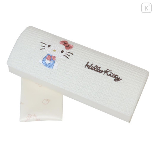 Japan Sanrio Glasses Case - Hello Kitty / Embroidery White - 1