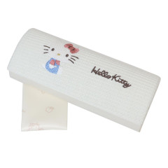 Japan Sanrio Glasses Case - Hello Kitty / Embroidery White