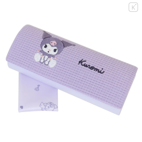 Japan Sanrio Glasses Case - Kuromi / Embroidery Purple - 1